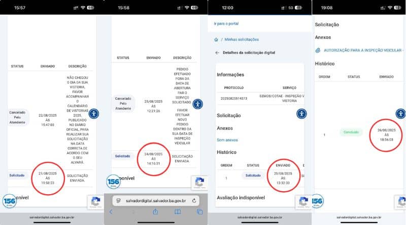 pedidos de agendamento no Salvador Digital