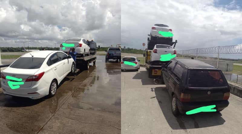 veículos apreendidos no aeroporto de Salvador