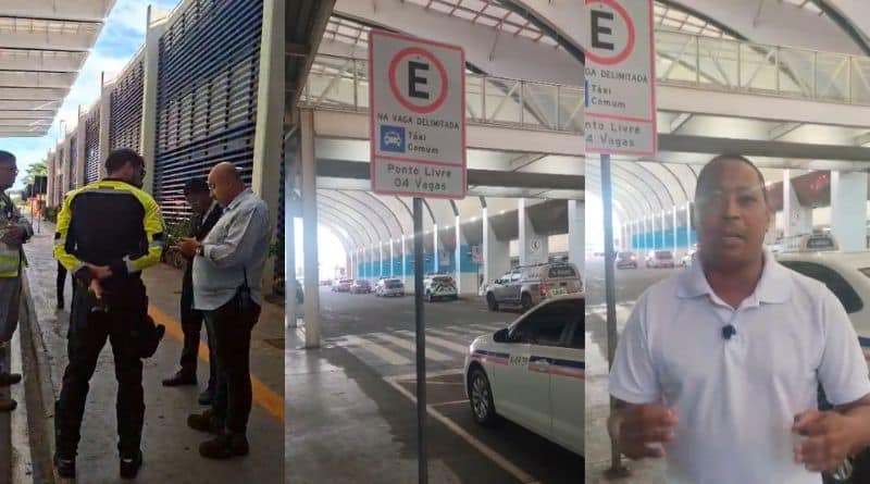 Ponto de Táxi no comum no aeroporto de Salvador