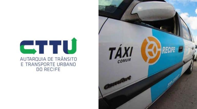 logo da CTTU + lateral de um táxi