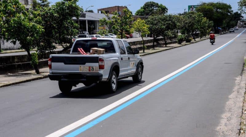 corredor viário - faixa azul no recife