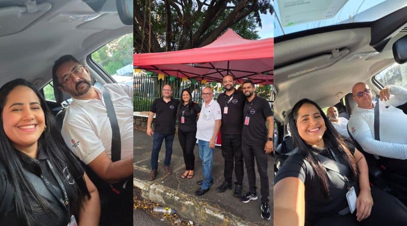 Equipe da Eurovia Nissan com taxistas da Metrotáxi