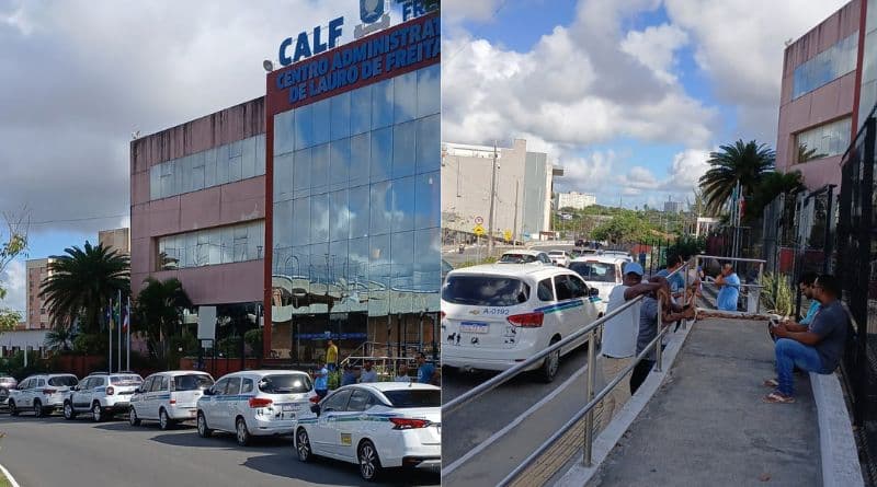 manifestação de taxistas de Lauro de Freitas